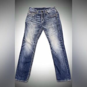 True Religion Men’s Jeans – Size 30 – Straight Leg – White Stitching (FLAW)